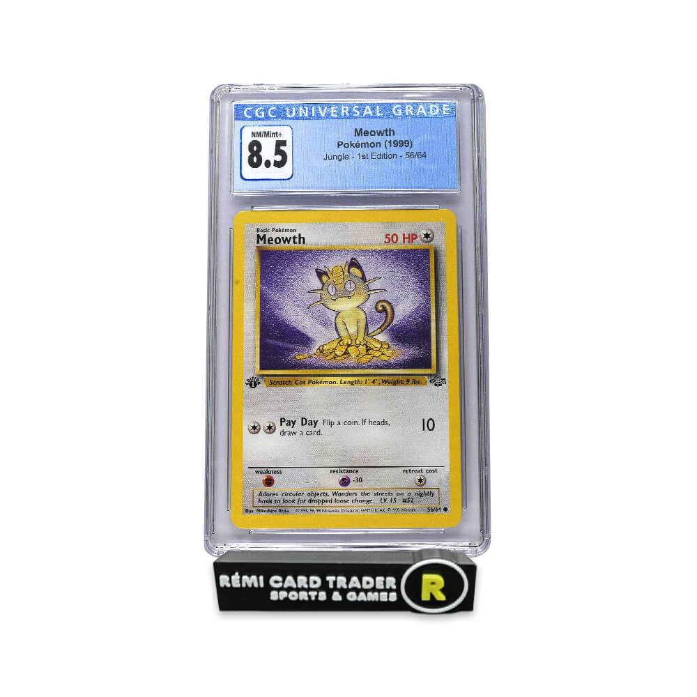 POKÉMON 1999 Meowth (Jungle - 1st Ed.) #56 CGC NM/MINT+ 8.5