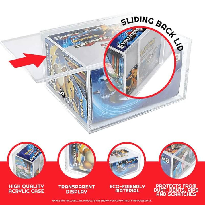 Protecteur Acrylique Transparent Avec Couvercle Coulissant - Evoretro - Pour Booster Box