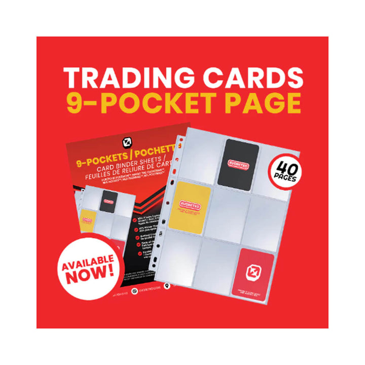 Pages à 9 poches EVORETRO pour cartes a collectionner (40 Feuilles)