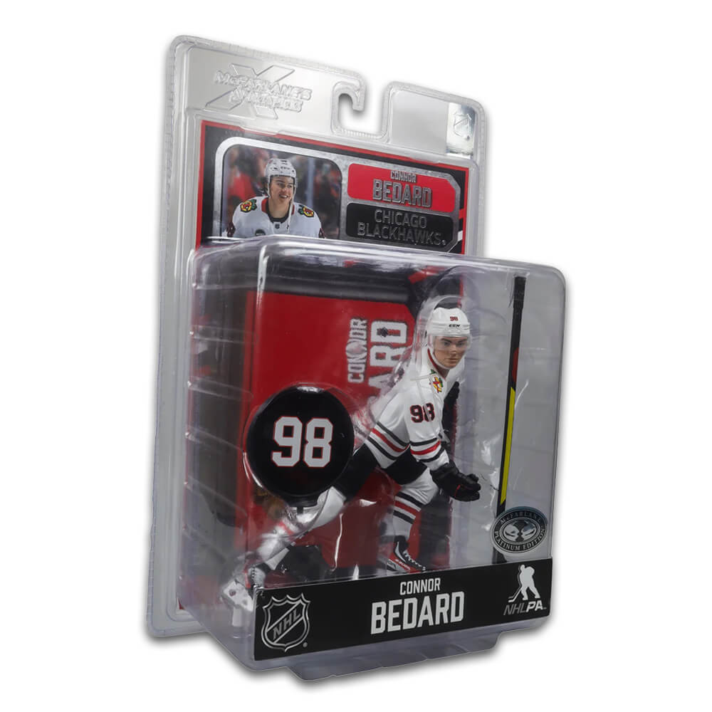 Figurine de 7 po de la LNH - Connor Bedard (Chicago Blackhawks) Platinum Edition