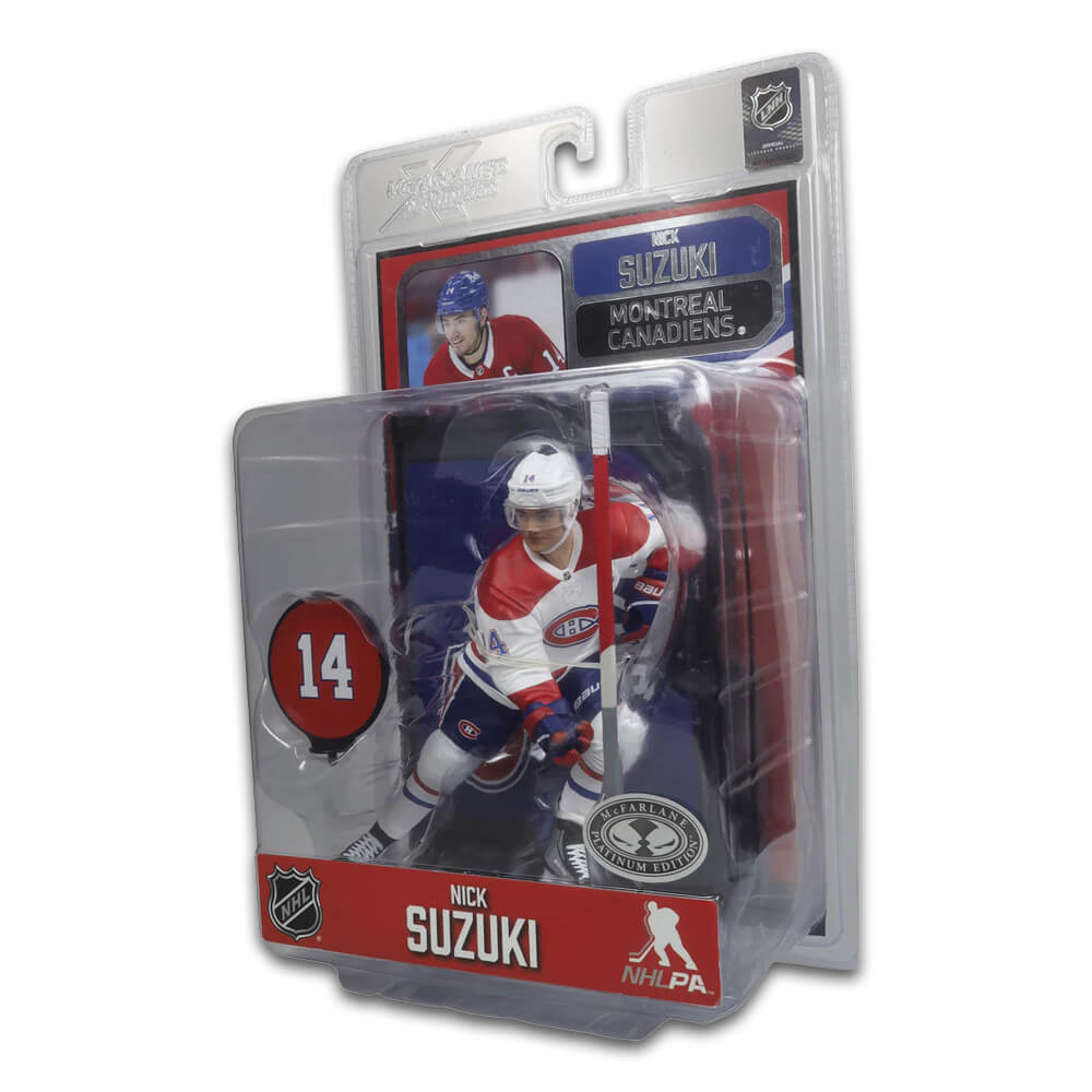 Figurine de 7 po de la LNH - Nick Suzuki (Montréal Canadiens) Platinum Edition
