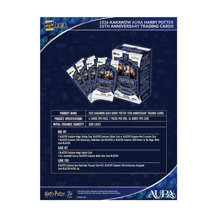 2026 Kakawow Aura - Harry Potter Collectible Cards - 25th Anniversary - Blaster Box