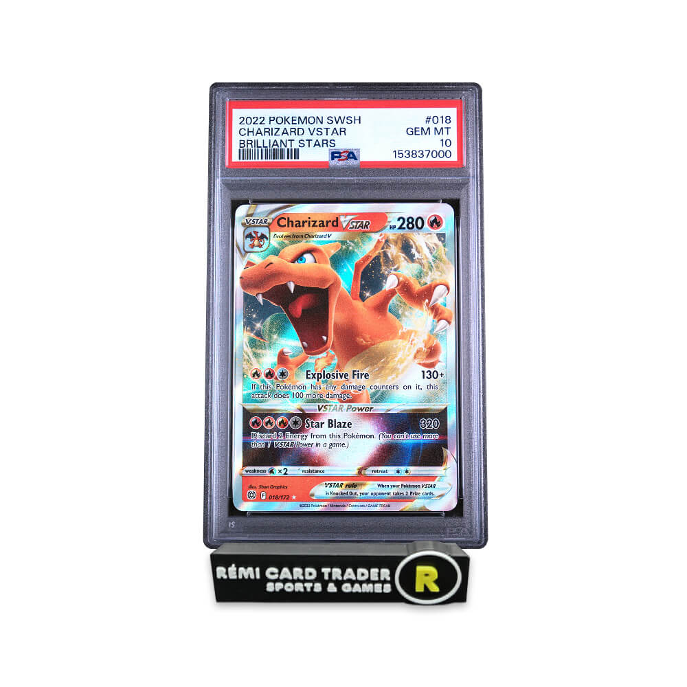 POKÉMON 2022 CHARIZARD VSTAR (BRILLIANT STARS) #018 PSA GEM MT 10