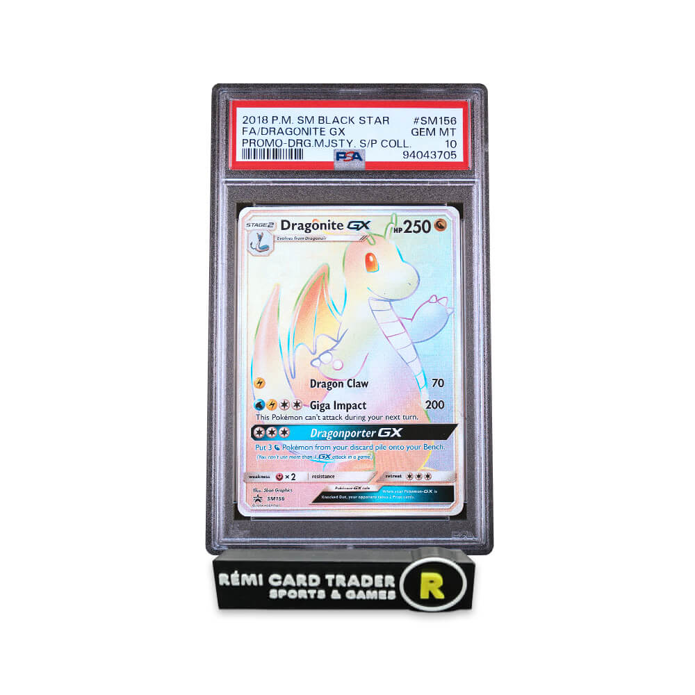 POKÉMON 2018 DRAGONITE GX (BLACK STAR PROMO) #SM156 PSA GEM MT 10
