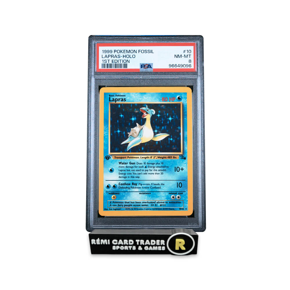 POKÉMON 1999 LAPRAS (POKEMON FOSSIL 1ST EDITION) #10 PSA NM-MT 8
