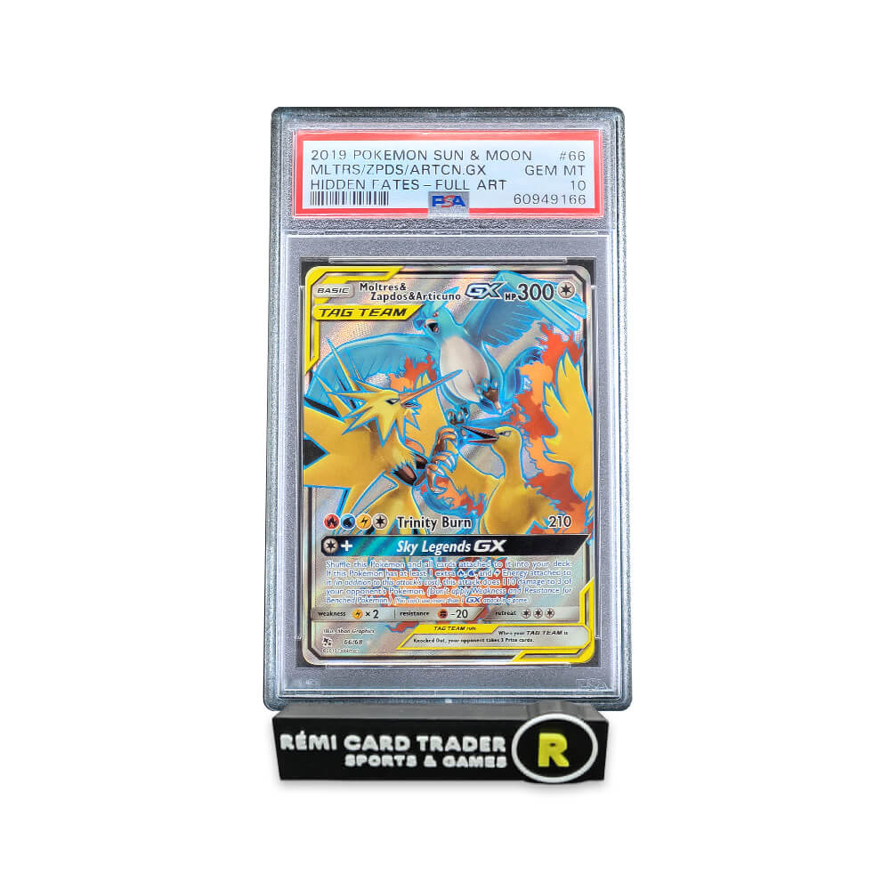 POKÉMON 2019 MOLTRES & ZAPDOS & ARTICUNO (HIDDEN FATES) #66 PSA GEM MT 10