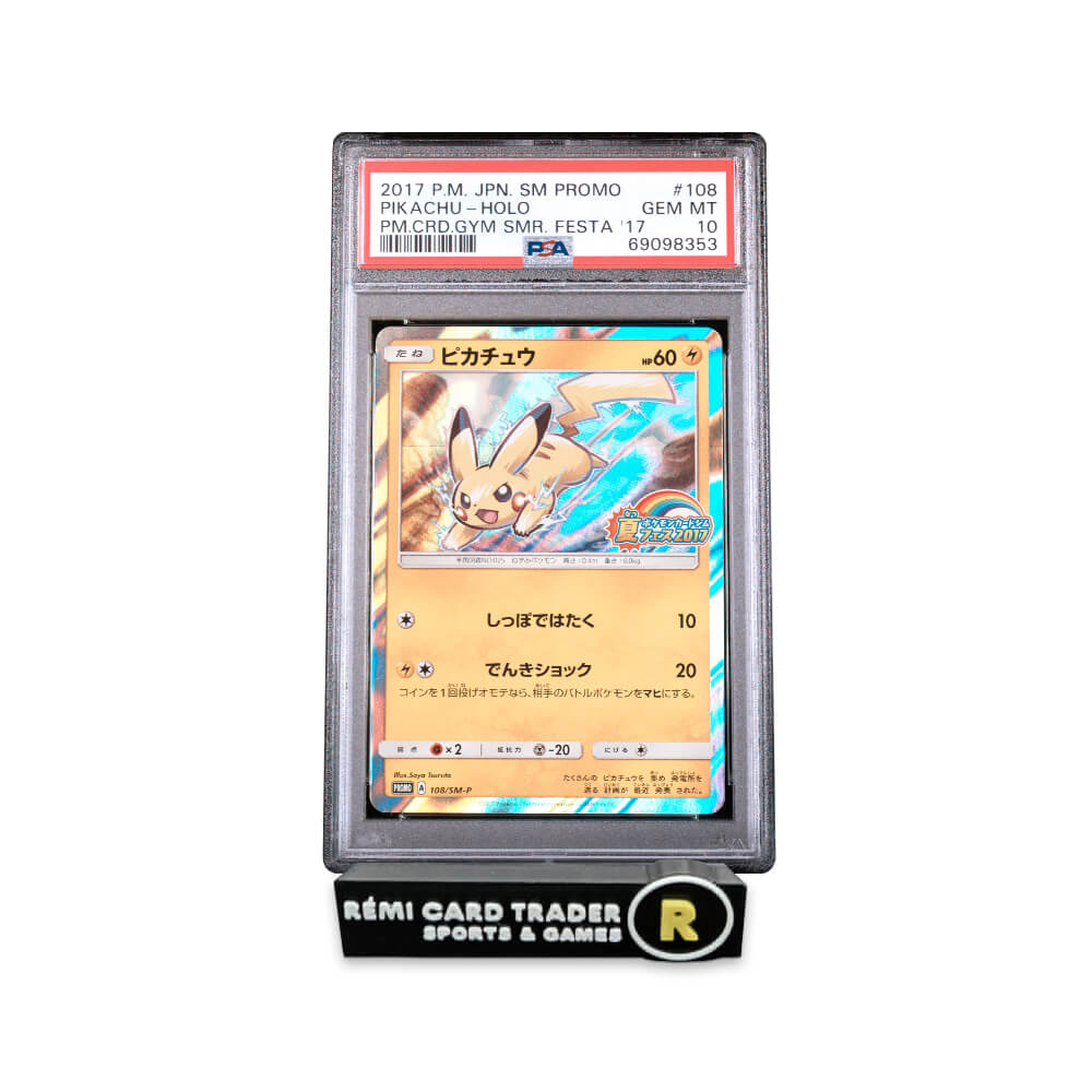 POKÉMON 2017 PIKACHU (JAPANESE SM PROMO) #108 PSA GEM MT 10