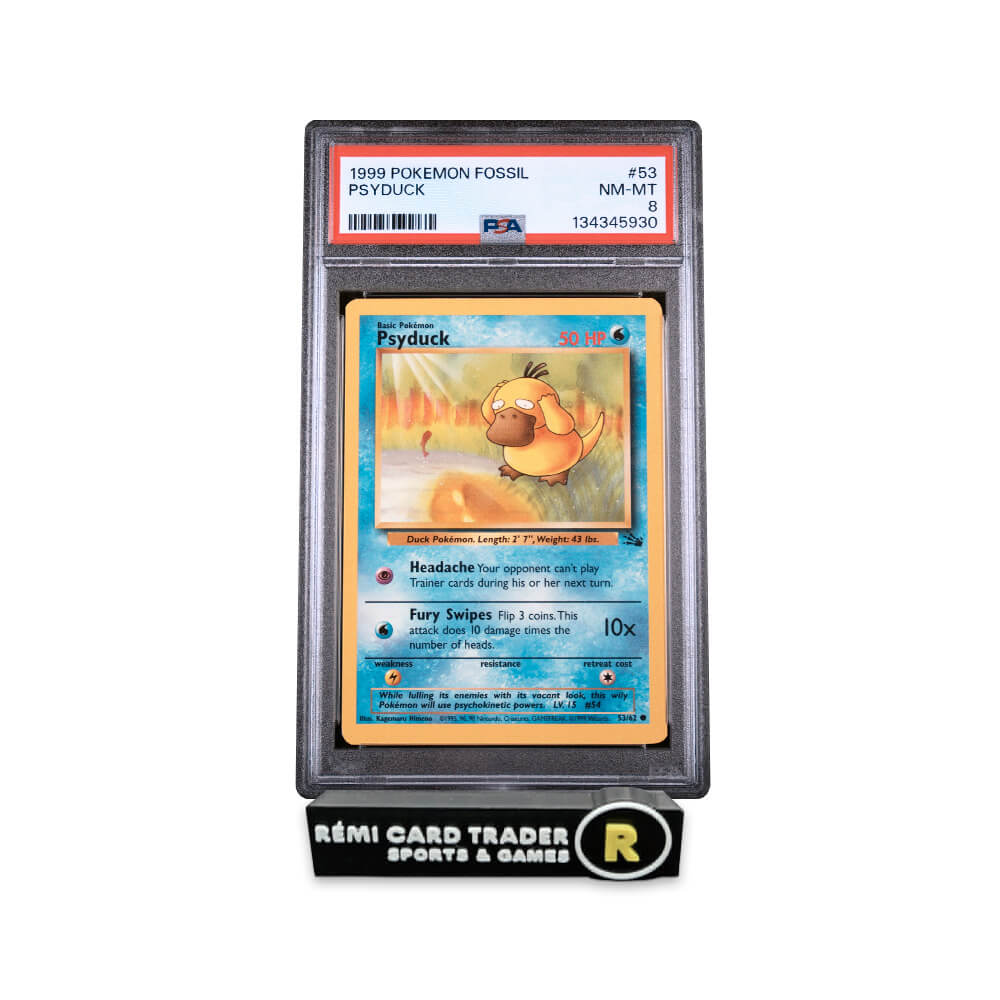 POKÉMON 1999 PSYDUCK (POKEMON FOSSIL) #53 PSA NM-MT 8