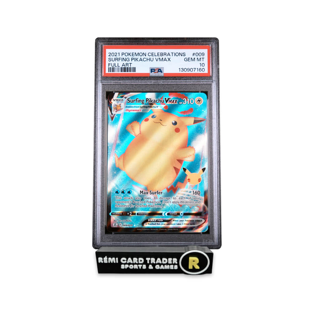 POKÉMON 2021 SURFING PIKACHU VMAX (CELEBRATIONS) #009 PSA GEM MT 10