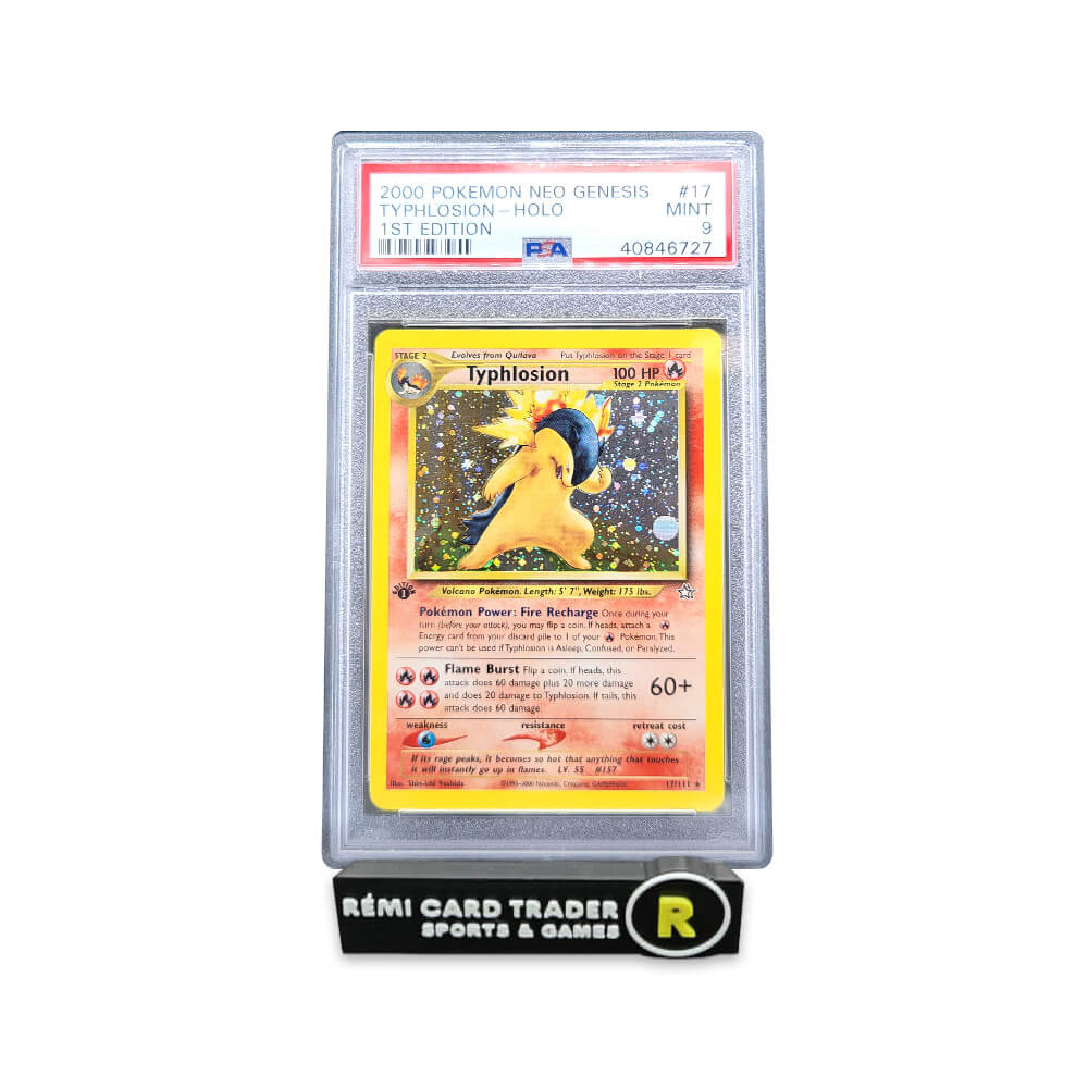 POKÉMON 2000 TYPHLOSION (NEO GENESIS 1ST EDITION) #17 PSA MINT 9