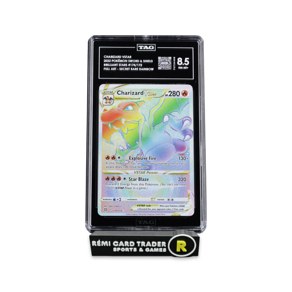 POKÉMON 2022 CHARIZARD VSTAR (BRILLIANT STARS) #174 TAG NM MT+ 8.5