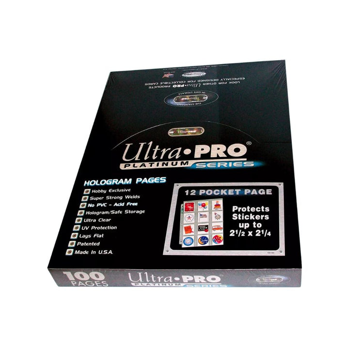 Ultra Pro Platinum Sticker Page 12 Pochettes 2.25x2.5 (Paquet de 100)