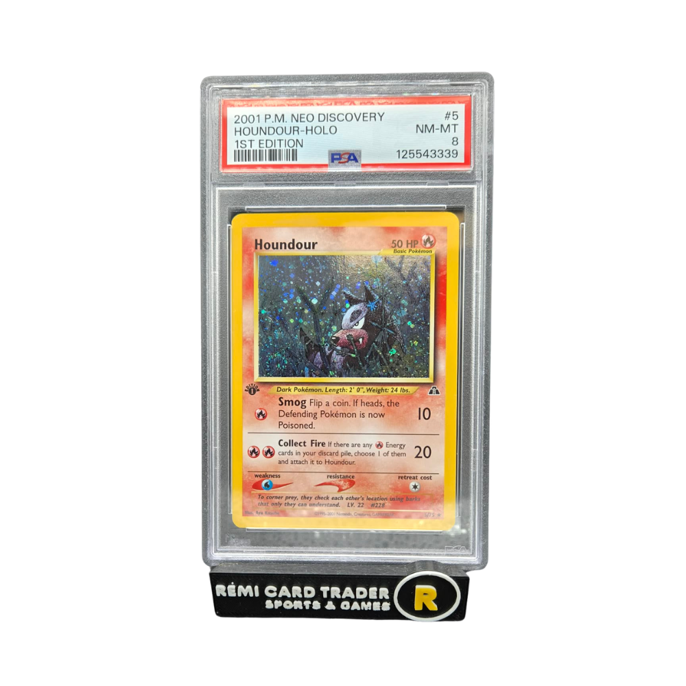 POKÉMON 2001 HOUNDOUR HOLO (NEO DISCOVERY) #5 PSA NM-MT 8