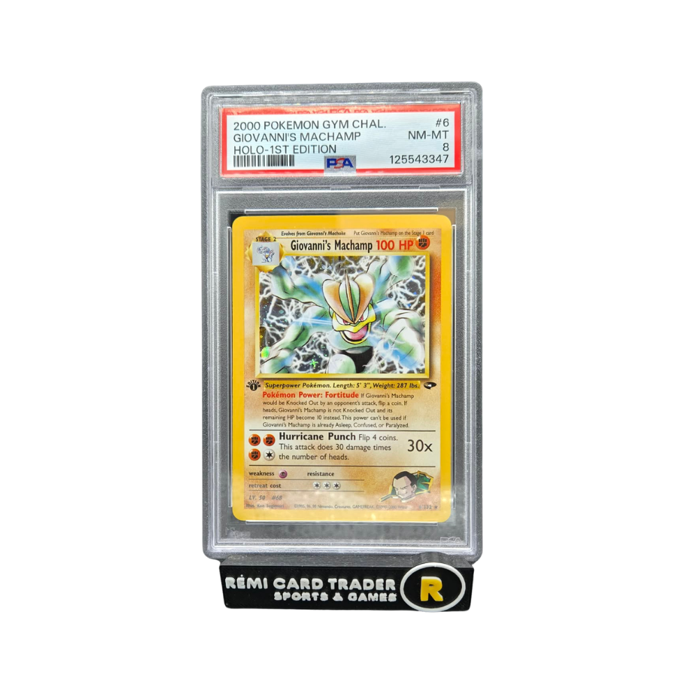 POKÉMON 2000 GIOVANNI'S MACHAMP (1ST EDITION - GYM CHALENGE) HOLO #6 PSA NM-MT 8