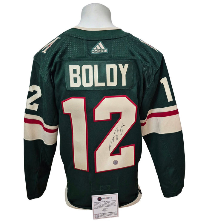 Chandail officiel Adidas signé - Matt Boldy domicile AJs coa