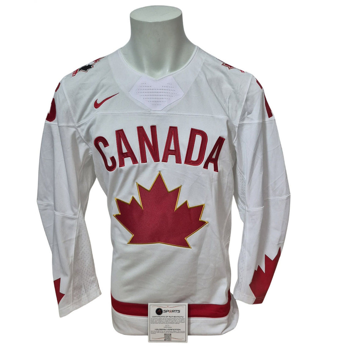 Official Nike signed jersey - Connor Bedard 2023 WCJ white inscribed 23 WJC Gold and limited edition /23 AJs coa