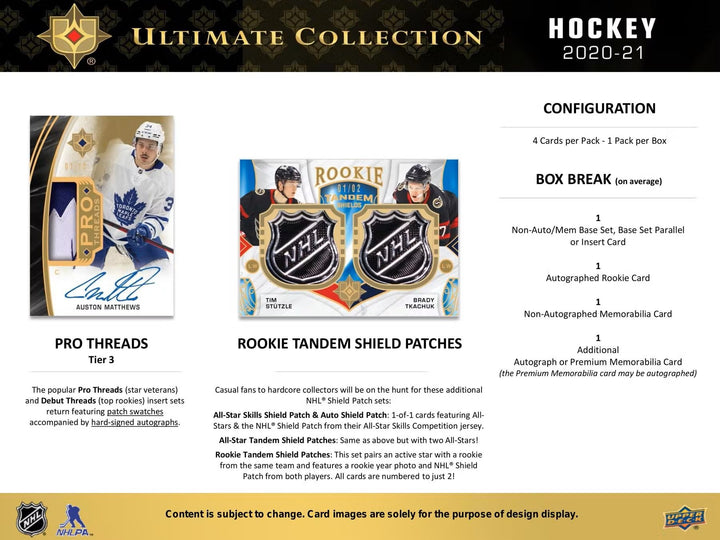 2020-21 Upper Deck Ultimate Collection Hockey Hobby Box