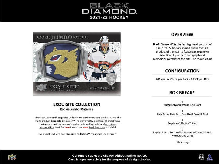 2021-22 Upper Deck Black Diamond Hockey Hobby Box