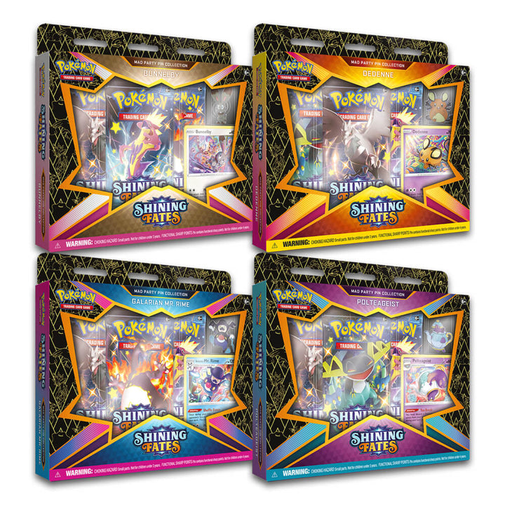 Pokémon Shining Fates Mad Party Pin Collection